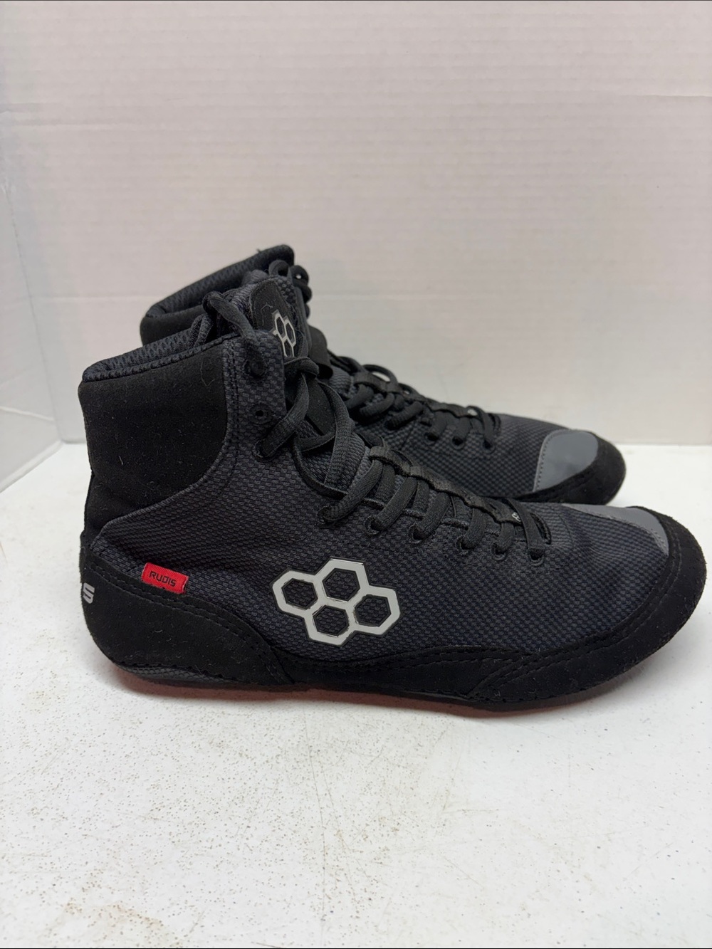 RUDIS Black High-Top Wrestling Boots -